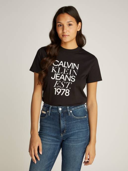 CALVIN KLEIN JEANS MIXED LOGO REGULAR TEE Sonderangebot