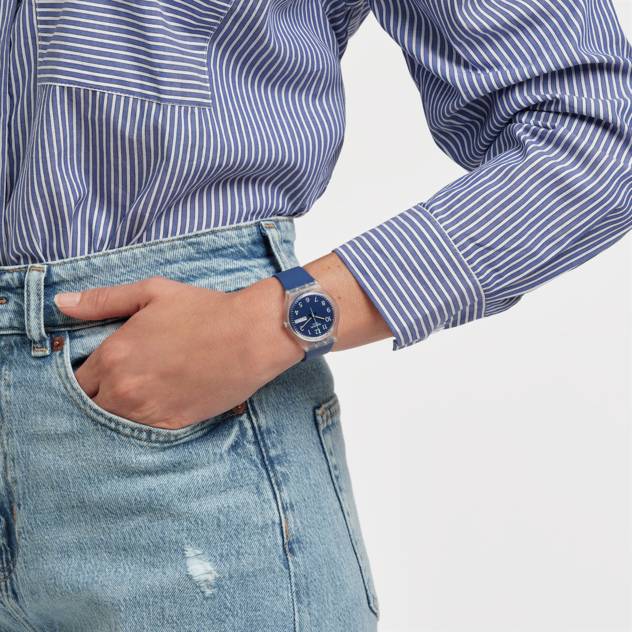 Swatch Uhr "Rinse repeat navy" Sonderangebot