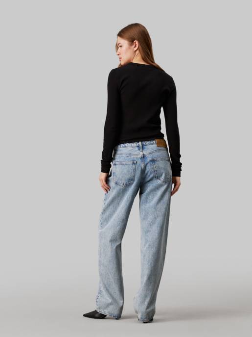 CALVIN KLEIN JEANS WOVEN LABEL RIB LONG SLEEVE Bis zu 60% Rabatt