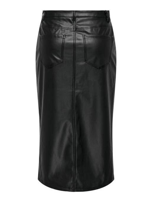 ONLY ONLKIRI HW LO SLIT FAUX LEA SKIRT CC PNT Nur noch ein Tag übrig