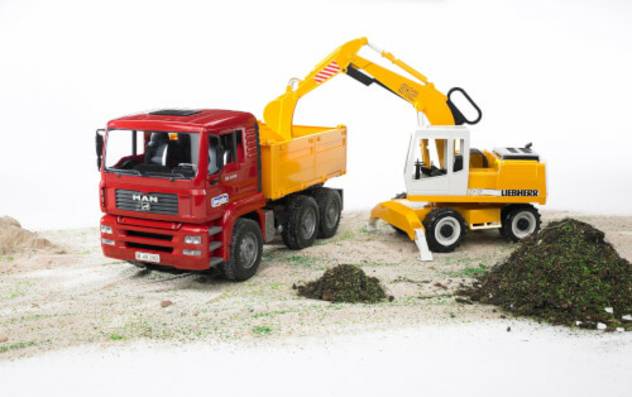 BRUDER MAN TGA Kipper+Liebherr Schaufelbagger Begrenzt auf 3 Tage