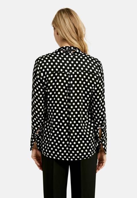 MILANO ITALY BLOUSE W BOW TIE SCARF AE PLACKET A Fabrikladen