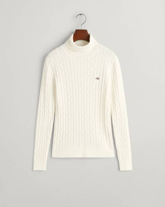 GANT Zopfstrick Rollkragenpullover aus Stretch-Baumwolle Wochenangebot