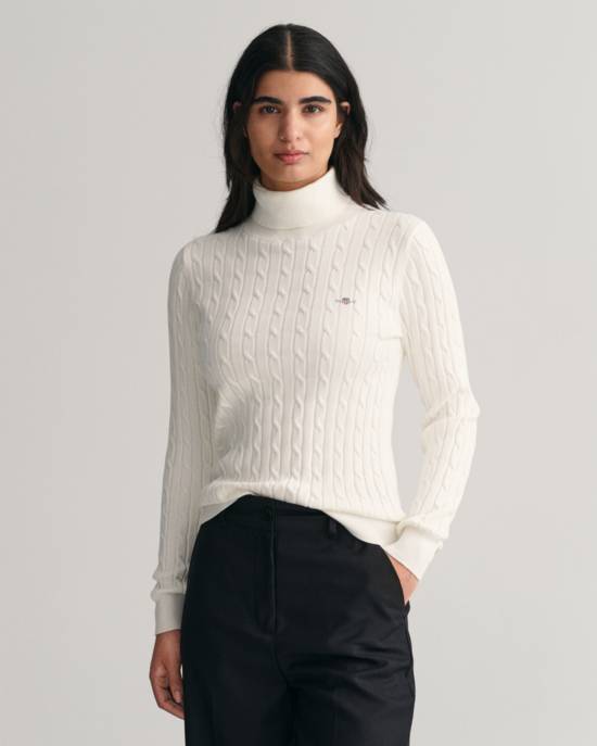 GANT Zopfstrick Rollkragenpullover aus Stretch-Baumwolle Wochenangebot