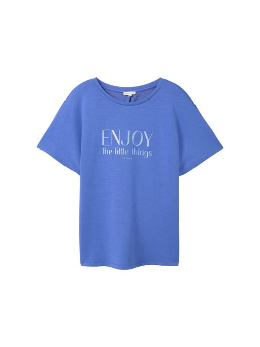 Tom Tailor PLUS T-shirt scuba w wording Letzte 2 Tage