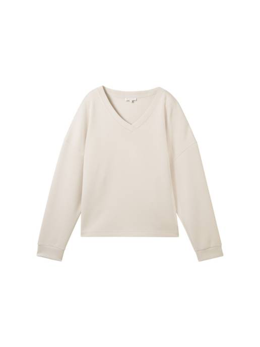 TOM TAILOR Sweatshirt scuba v-neck