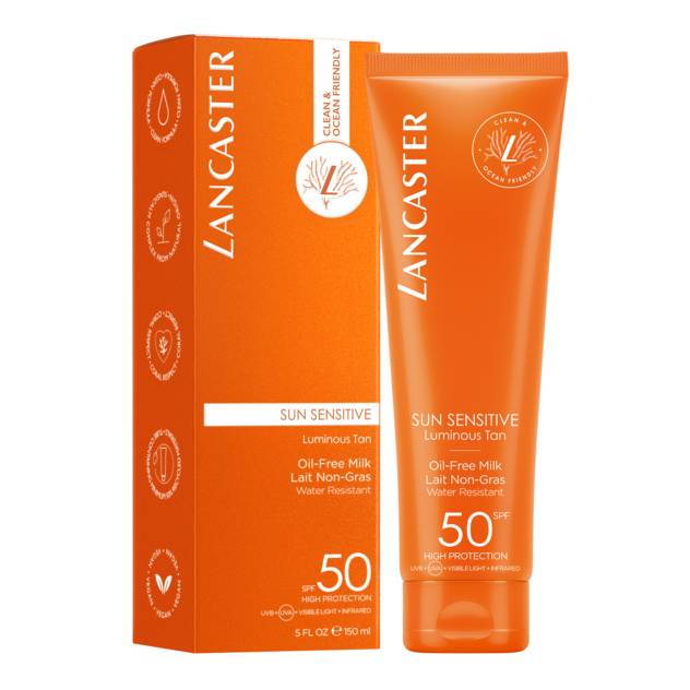 LANCASTER "Clean Sun Sensitive" Oil-Free Body Milk SPF 50 150 ml Auslauf