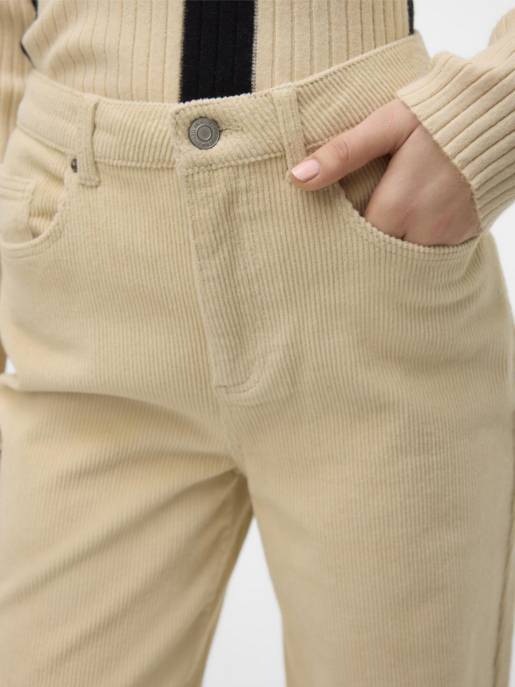 VERO MODA VMTESSA HR WIDE CORUDROY PANTS Super Rabatt