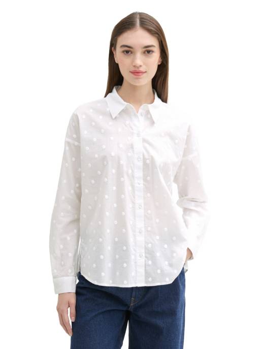 DENIM Tom Tailor dot structure blouse Riesige Rabatte