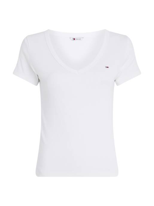 TOMMY JEANS TJW Slim Essential Rib V SS