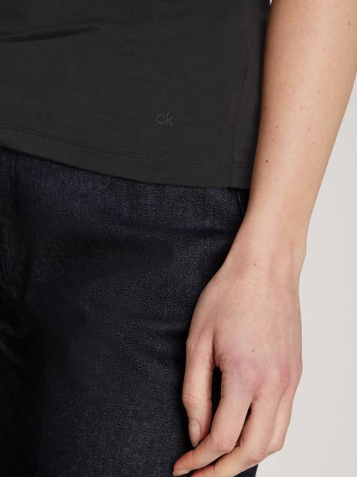 CALVIN KLEIN MODAL STRETCH SLIM MOCK TOP 1/2 VIP-Rabatte