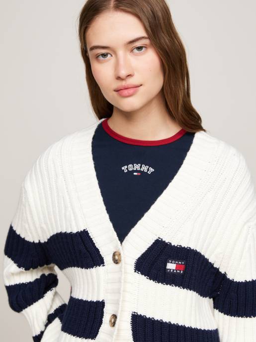 TOMMY JEANS TJW RWB BACK FLAG CARDIGAN EXT Großer Ausverkauf