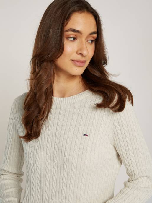 TOMMY JEANS TJW CABLE ESSENTIAL SWEATER Flash Sale