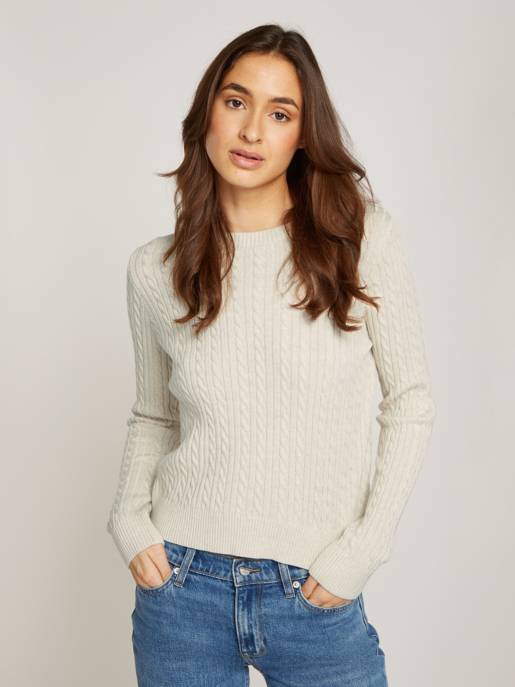 TOMMY JEANS TJW CABLE ESSENTIAL SWEATER Flash Sale