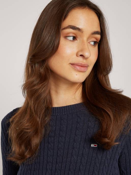TOMMY JEANS TJW CABLE ESSENTIAL SWEATER Online Shopping