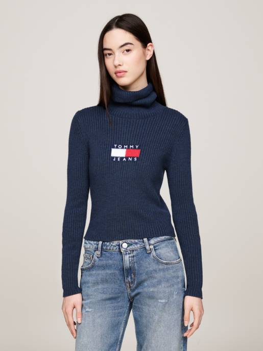 TOMMY JEANS TJW MELANGE TRTLNCK FLAG SWEATER Exklusivangebot