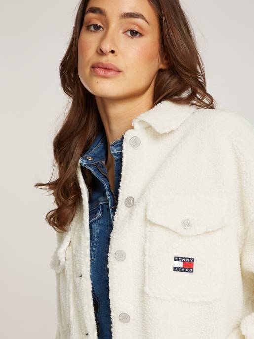 TOMMY JEANS TJW TEDDY BADGE OVERSHIRT EXT Preisnachlass
