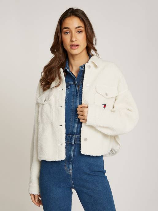 TOMMY JEANS TJW TEDDY BADGE OVERSHIRT EXT Preisnachlass
