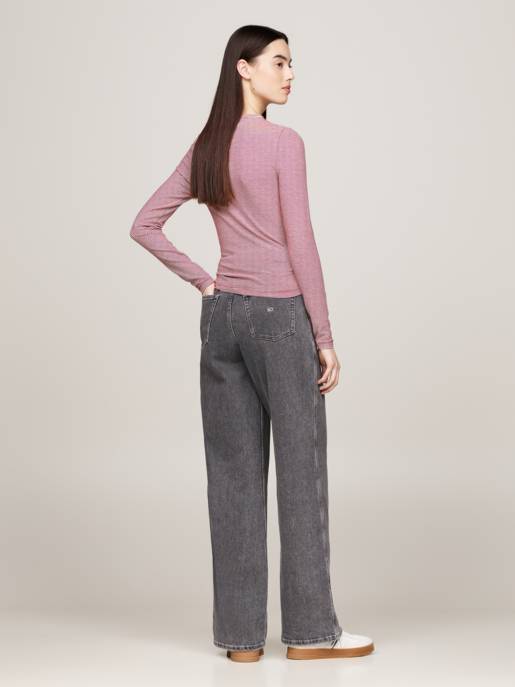 TOMMY JEANS TJW SLIM STRIPE ESSENTIAL RIB LS Saisonschlussverkauf