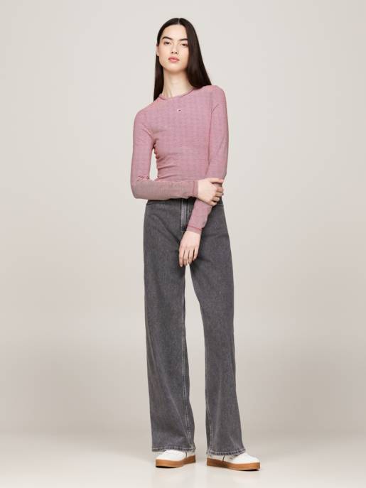 TOMMY JEANS TJW SLIM STRIPE ESSENTIAL RIB LS Saisonschlussverkauf