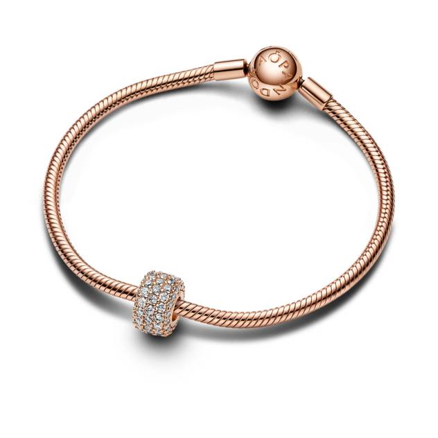 PANDORA Funkelndes Dreireihiges Pavé-Charm Tiefpreis