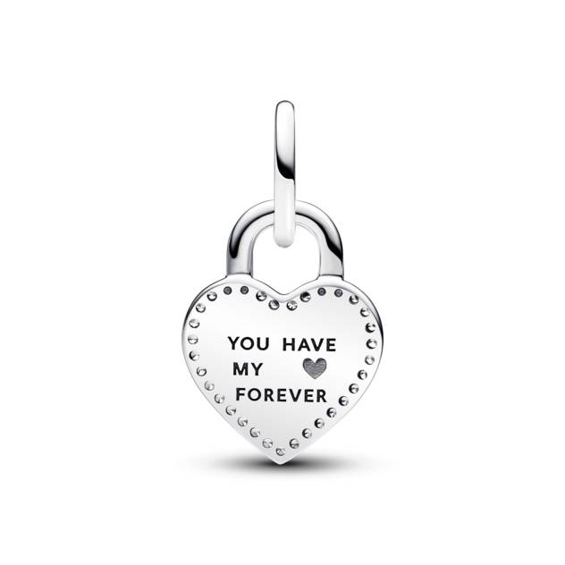 PANDORA Padlock heart sterling silver and 14k ro Schlussverkauf