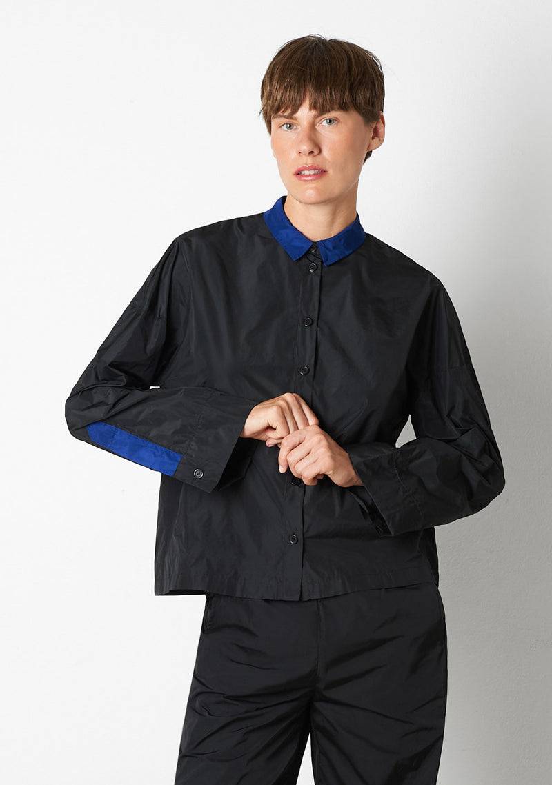 Katharina Hovman Kimonobluse black/royal Cyber Monday